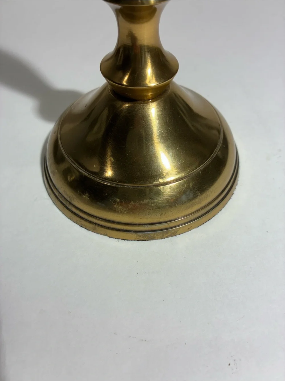 Vintage Brass Finish Taper Candle Holder Candlestick 10” Weighted Base Decor
